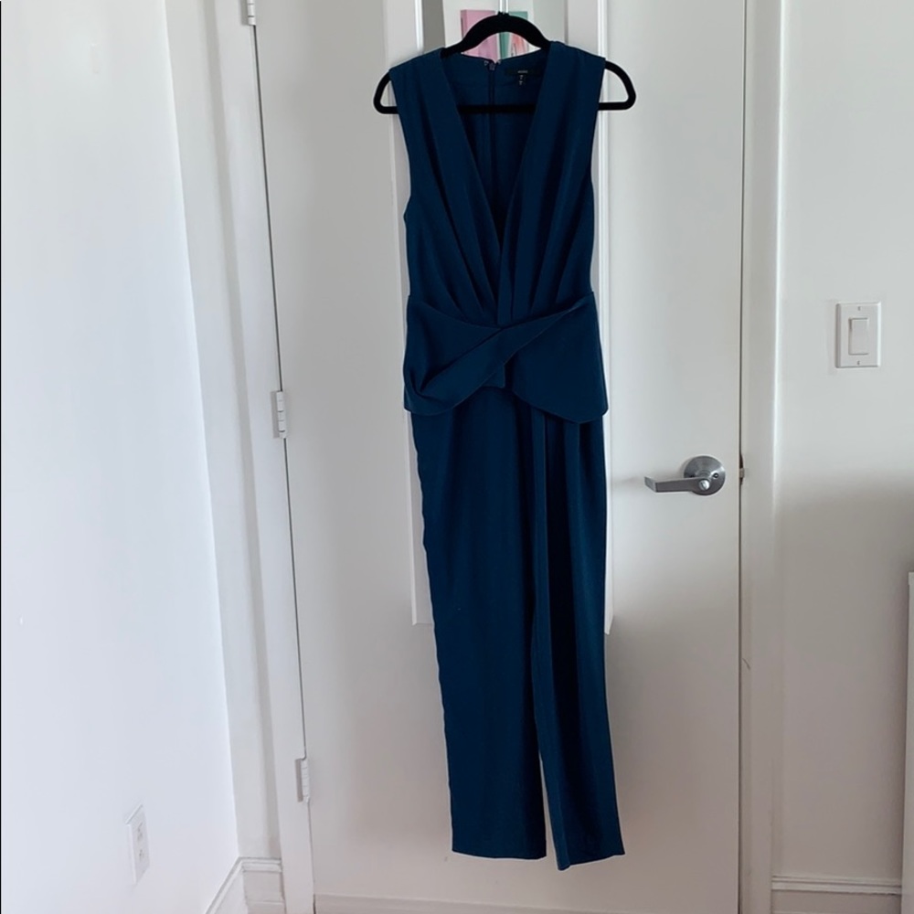 AQ/AQ jumpsuit in V neck and origami detail